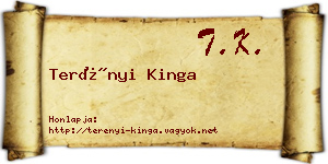 Terényi Kinga névjegykártya